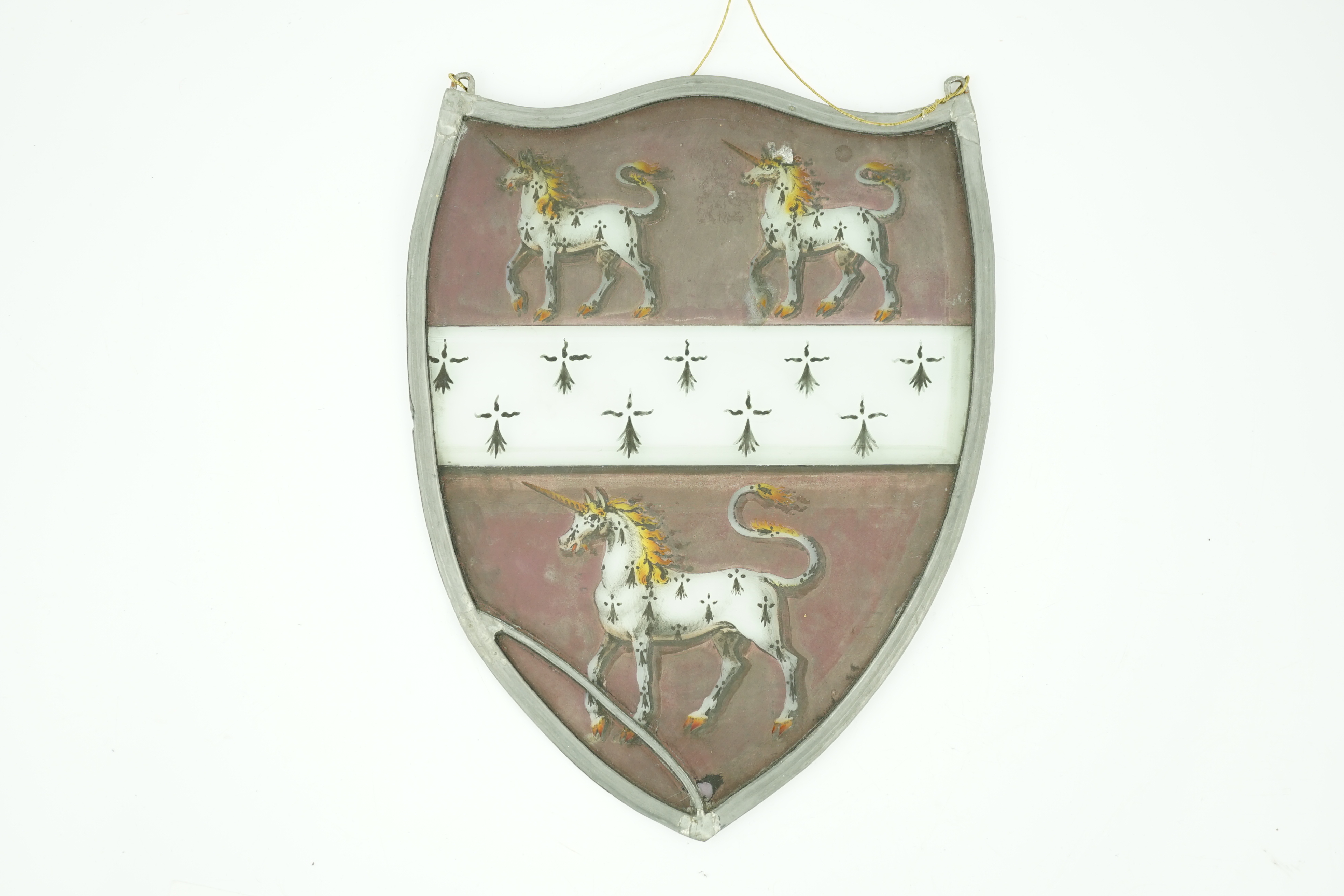 An early 19th century stained glass armorial, 29 x 23cm